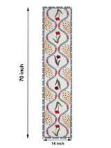 Handblock Printed Canvas Cotton Table Runner With Set Of 6 Mats