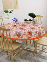 Cotton Round Table Cover - 6 seater- 60inches