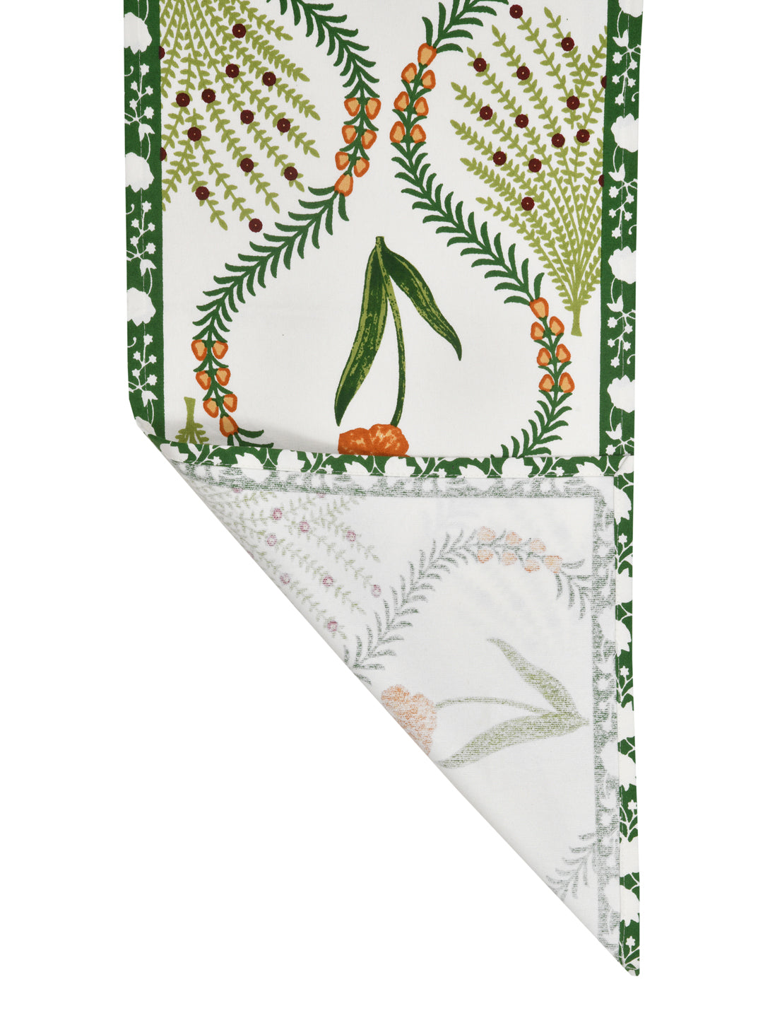 Handblock Printed Canvas Cotton Table Runner With Set Of 6 Mats