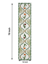 Handblock Printed Canvas Cotton Table Runner With Set Of 6 Mats