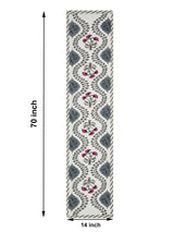 Handblock Printed Canvas Cotton Table Runner With Set Of 6 Mats