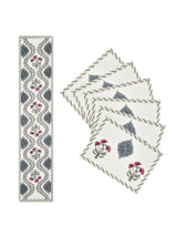 Diwali Gift Box with Handblock Printed Canvas Cotton Table Runner, Set Of 6 Mats & set of 2 Laddoo Candle