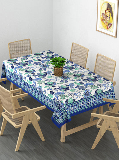 Cotton Floral Print Table Cloth 60X90 Inches - 6 Seater Dining Table