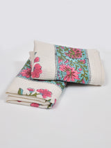 Hand Block Printed Honey Comb Cotton Hand Towel- Set of 2-15