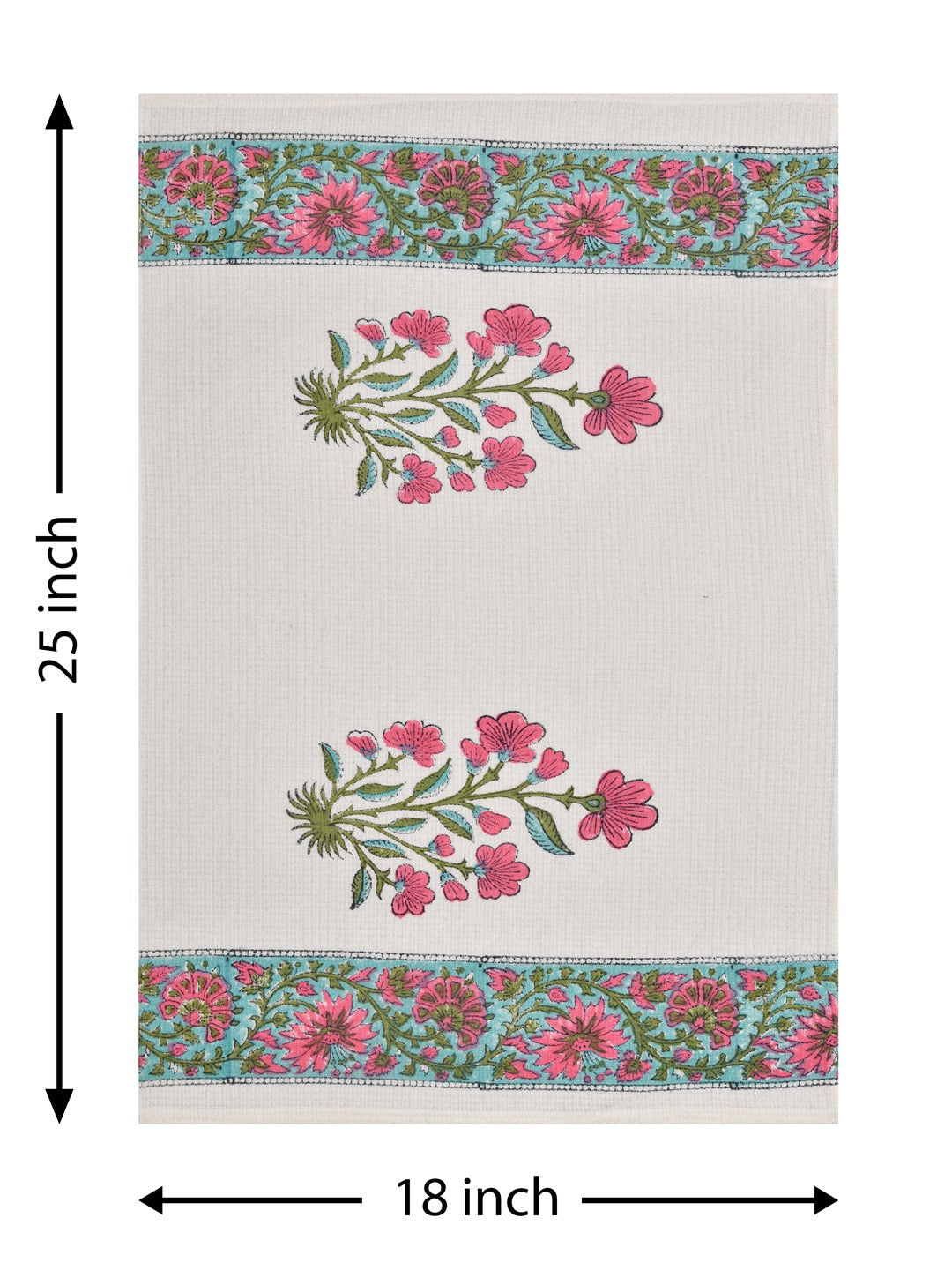 Hand Block Printed Honey Comb Cotton Hand Towel- Set of 2-15
