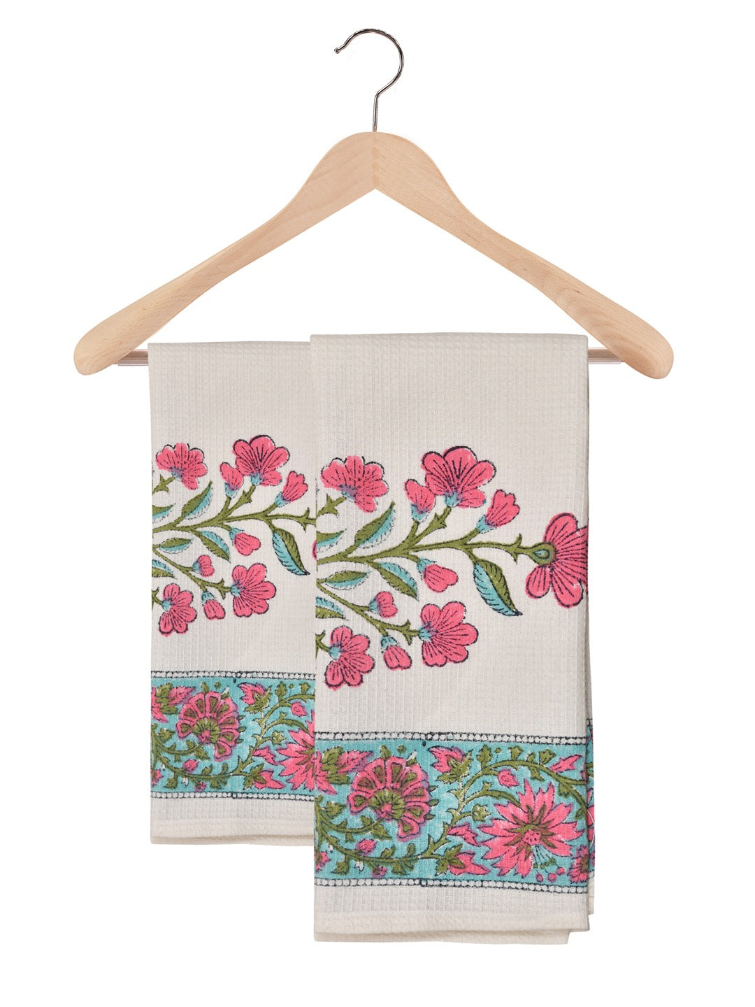 Hand Block Printed Honey Comb Cotton Hand Towel- Set of 2-15