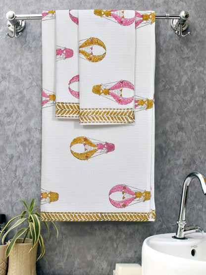 Rakhi Kids Gift Set - Handblock Printed Towels - 1 Bath + 2 Hand Towels