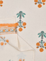 Hand Block Printed Honey Comb Cotton Hand Towel- Set of 2