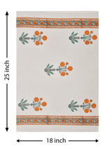 Hand Block Printed Honey Comb Cotton Hand Towel- Set of 2