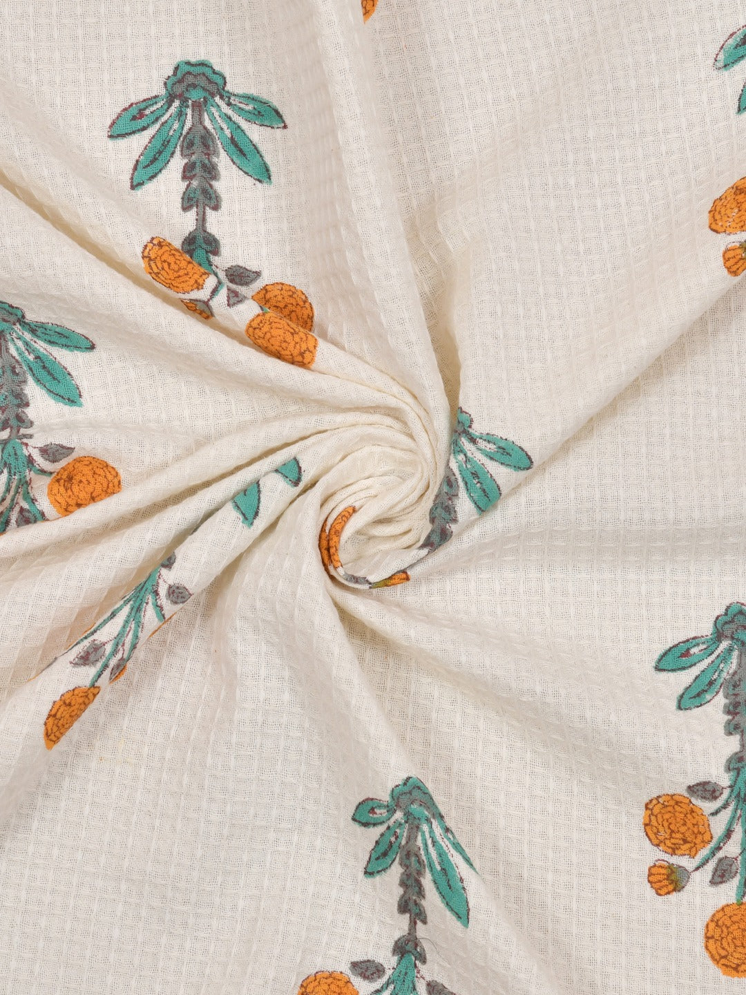 Hand Block Printed Honey Comb Cotton Hand Towel- Set of 2