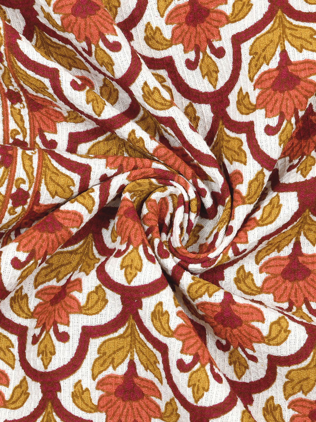 Hand Block Printed Honey Comb Cotton Hand Towel- Set of 2