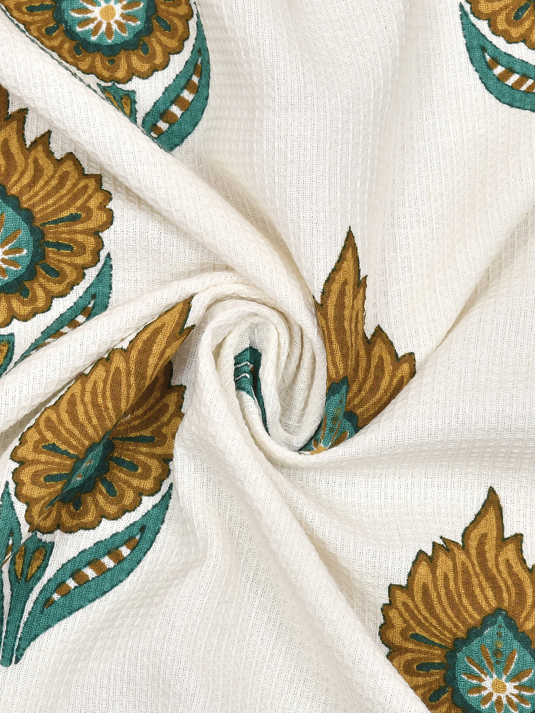 Hand Block Printed Honey Comb Cotton Hand Towel- Set of 2