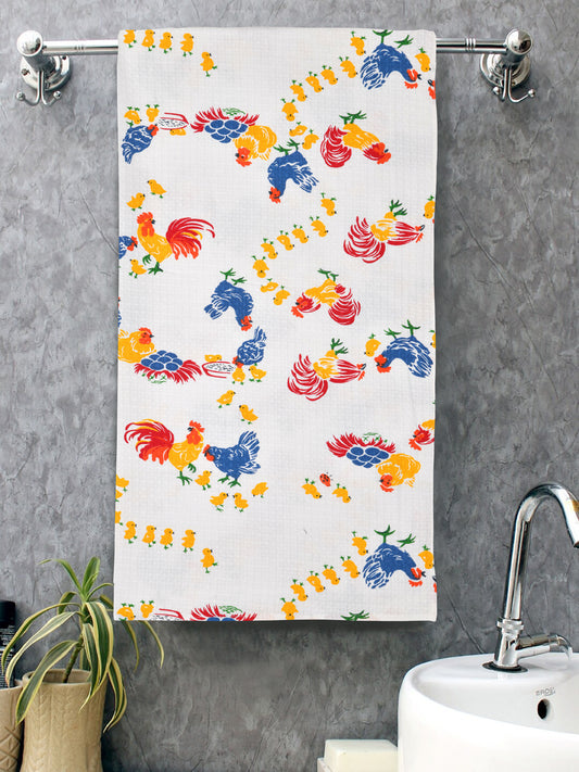 Hand Block Printed Honey Comb Cotton Bath Towel22060104