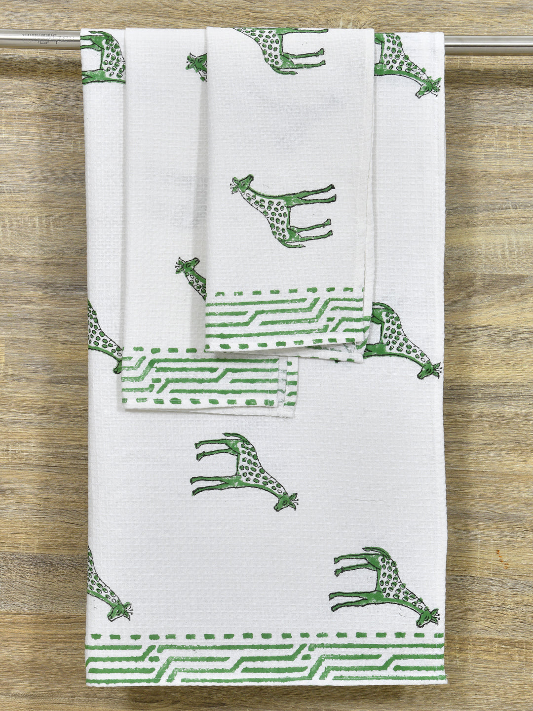 Rakhi Kids Gift Set - Handblock Printed Towels - 1 Bath + 2 Hand Towels