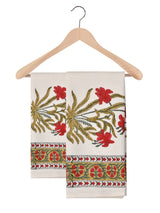 Hand Block Printed Honey Comb Cotton Hand Towel- Set of 2