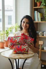 Set of 3 cosmetic bag/pouches with waterproof lining