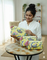 Set of 3 cosmetic bag/pouches with waterproof lining