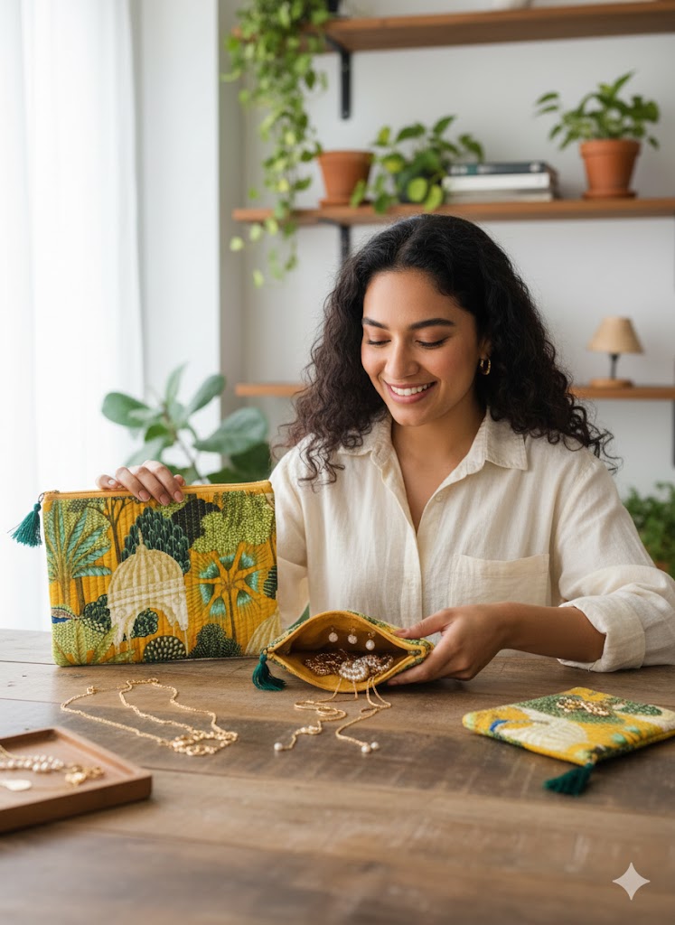 Set of 3 cosmetic Flat pouches