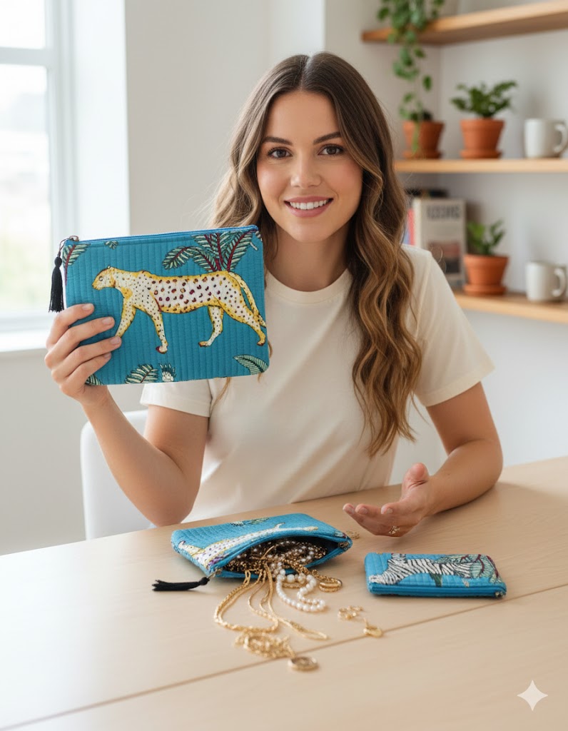 Set of 3 cosmetic Flat pouches