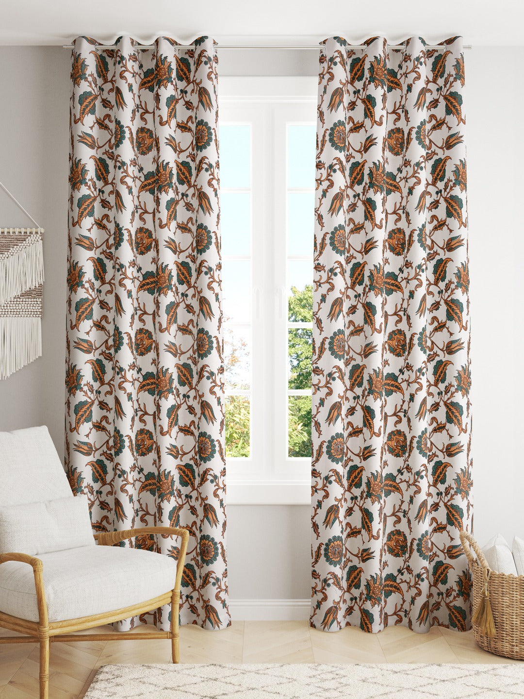 Cotton Ethnic motifs Printed Curtains - Set of 2 - 7X4 feet