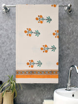 Hand Block Printed Honey Comb Cotton Bath Towel