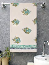 Hand Block Printed Honey Comb Cotton Bath Towel