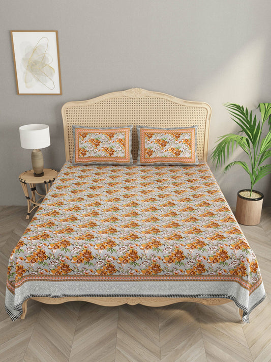 Super King Cotton Bedsheet with 2 Pillow Covers