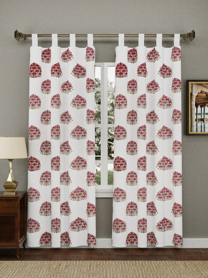 Set of 2 Cotton Handblock Printed Cotton Door Curtain - 7X5 feet