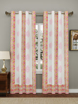 Set of 2 Cotton Handblock Printed Cotton Door Curtain - 7X5 feet