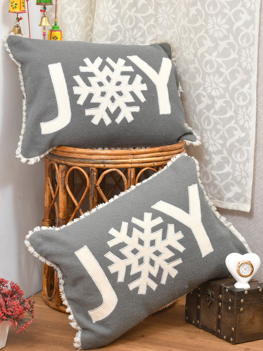 X-Mas Collection: Set of 2 Cotton Cushion Covers - 12X18 Inches