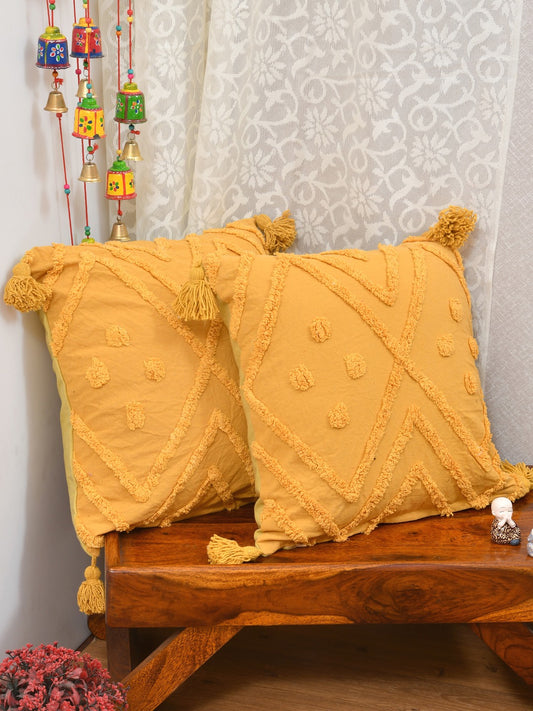 Set of 2 Cotton Cushion Covers - 16 Inches