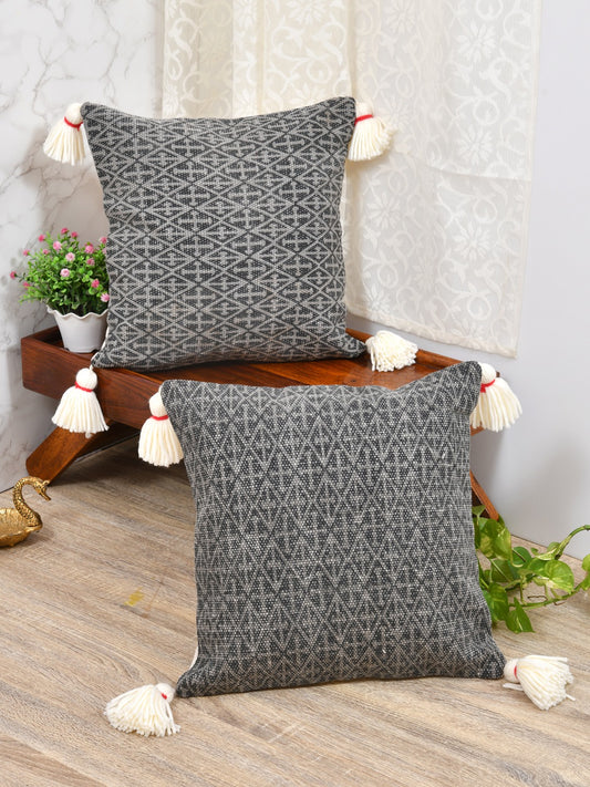 Set of 2 Cotton Cushion Covers - 16 Inches