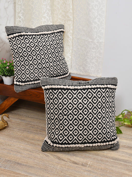 Set of 2 Cotton Cushion Covers - 16 Inches