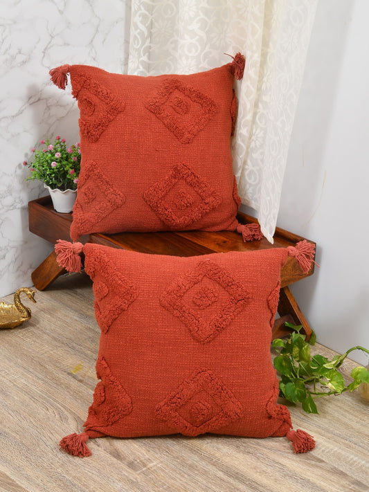 Set of 2 Cotton Cushion Covers - 16 Inches