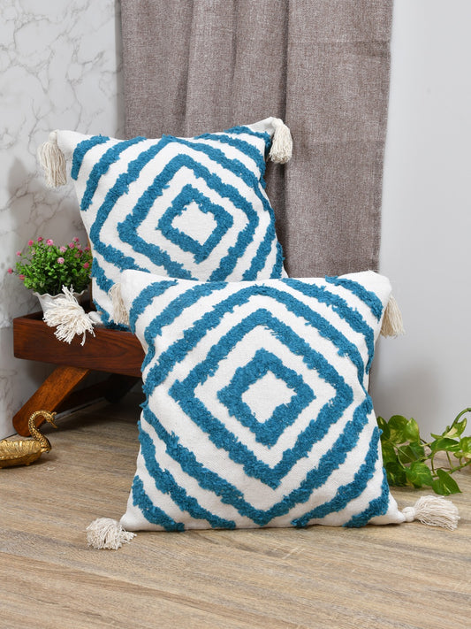 Set of 2 Cotton Cushion Covers - 16 Inches