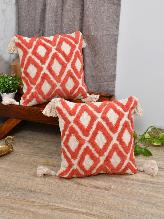 Set of 2 Cotton Cushion Covers - 16 Inches