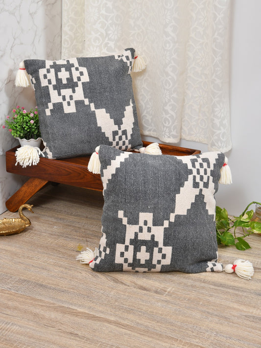 Set of 2 Cotton Cushion Covers - 16 Inches