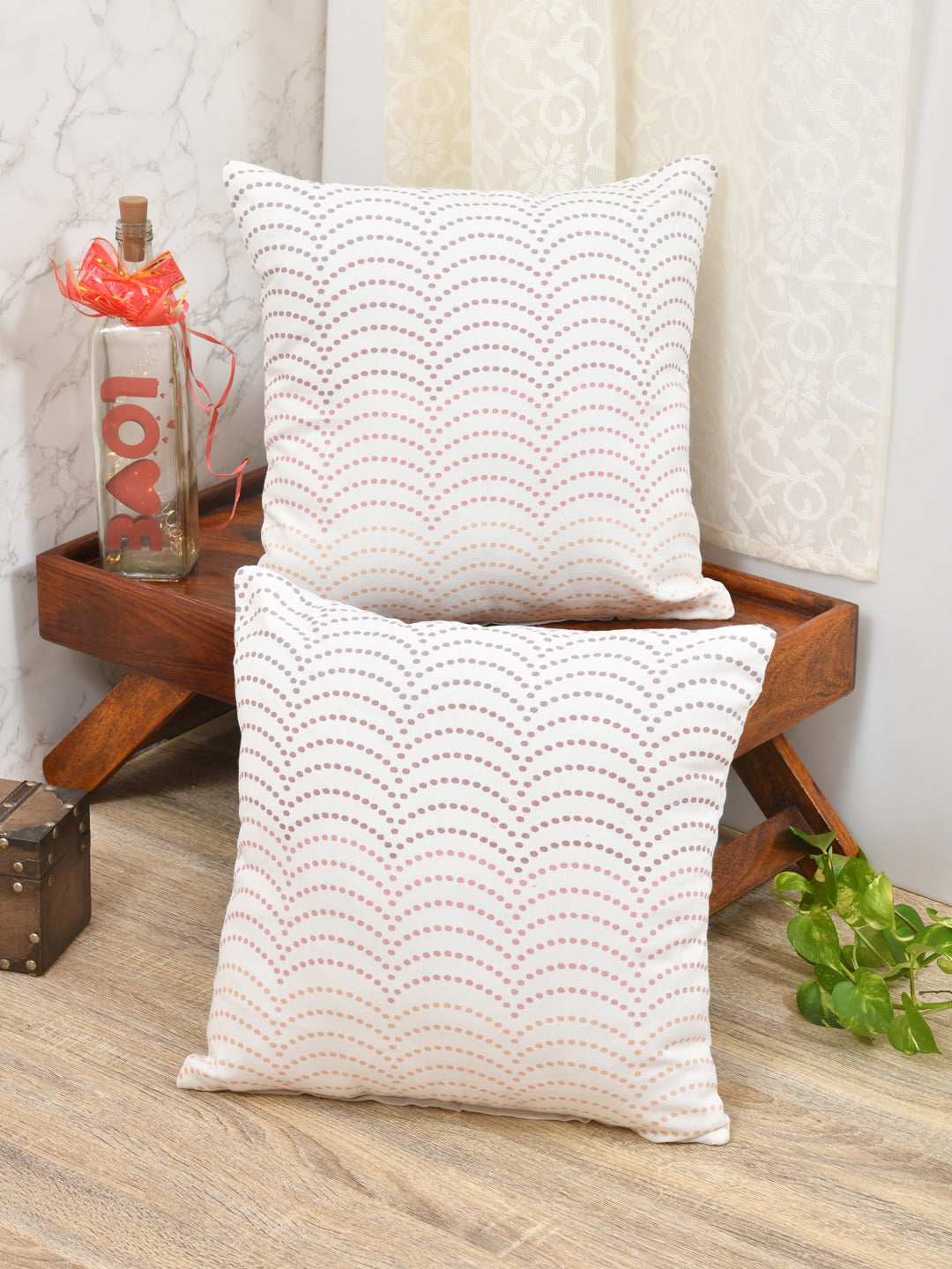 Set of 2 Cotton Cushion Covers - 16 Inches