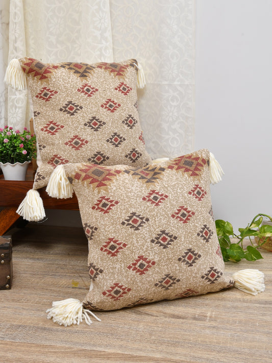 Set of 2 Cotton Cushion Covers - 16 Inches