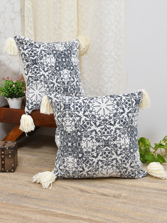 Set of 2 Cotton Cushion Covers - 16 Inches