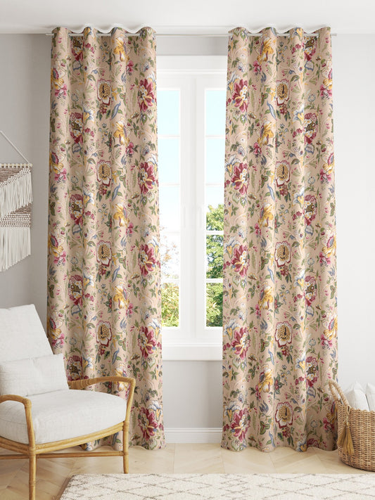 Cotton Ethnic motifs Printed Door Curtains - Set of 2 - 9X4 feet