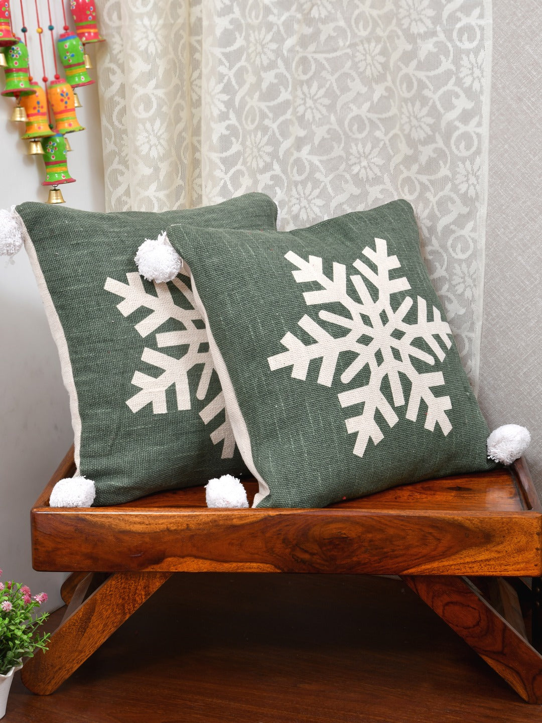 X-Mas Collection: Set of 2 Cotton Cushion Covers - 16 Inches
