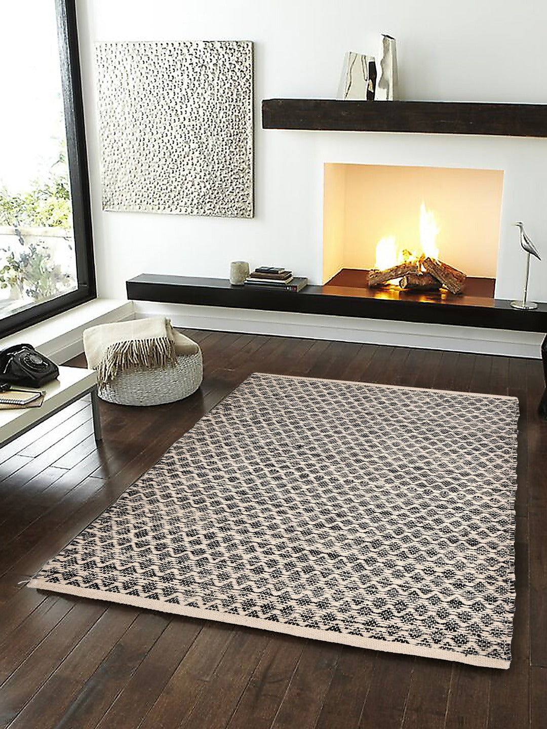 Self Pattern Cotton Rug - 44X25 Inches